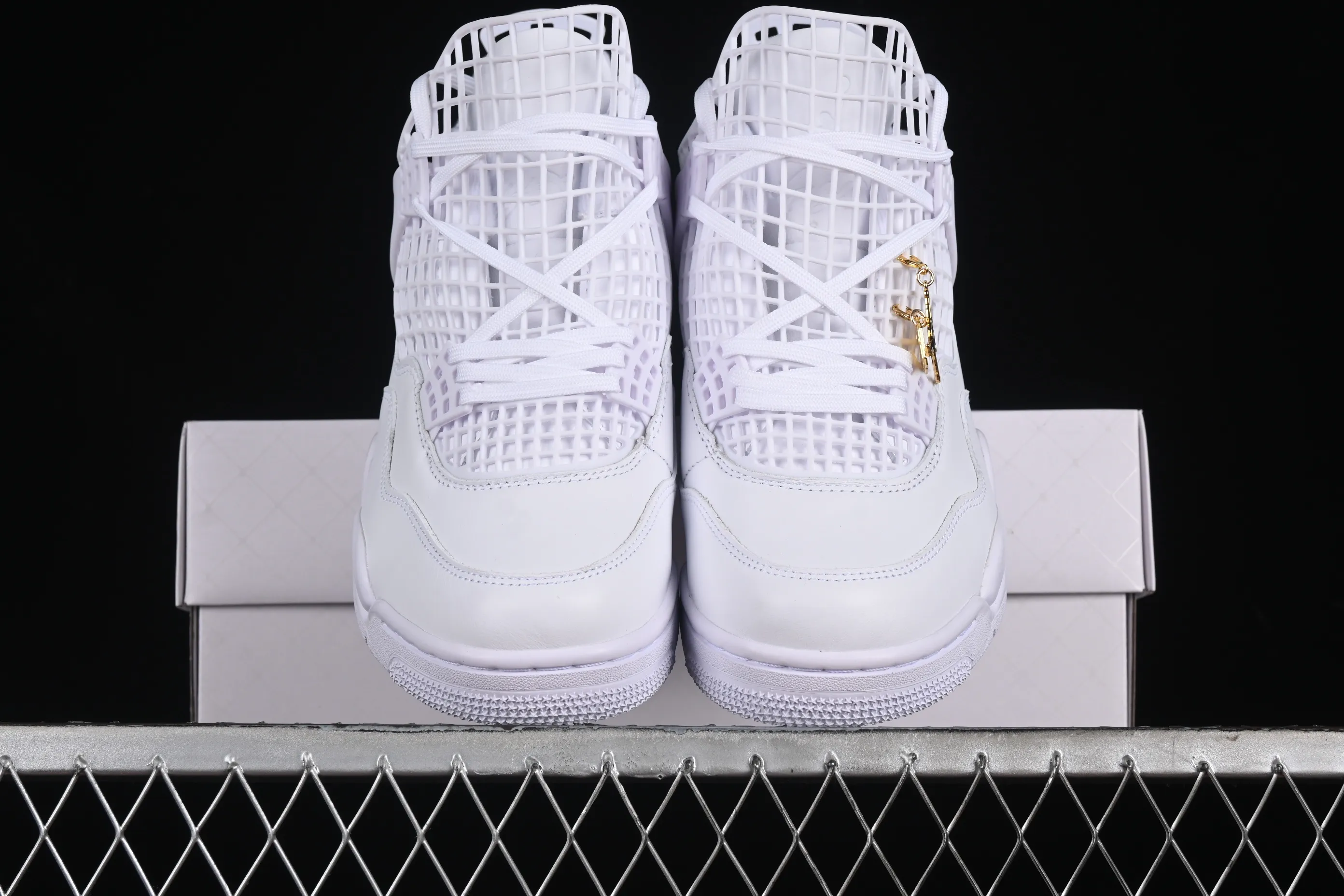 All Categories Air Jordan Jordan Series Basketball Shoes Air Jordan 4 Air Jordan 4 "Net" AJ4 Joe 4 Grid White Retro Basketball Shoes FV7251-107